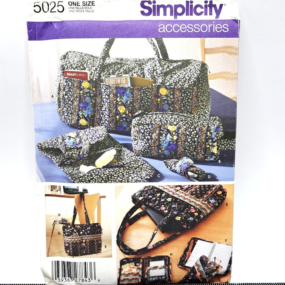 Simplicity 5025 Sewing Pattern Accessories Uncut Vintage 80s Bags‎ Totes